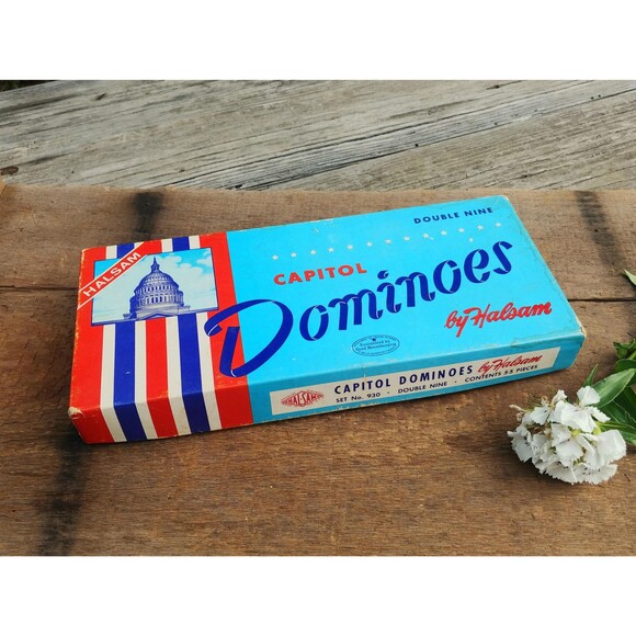 Vintage Double Nine Capitol Dominos By Halsam - Picture 7 of 10